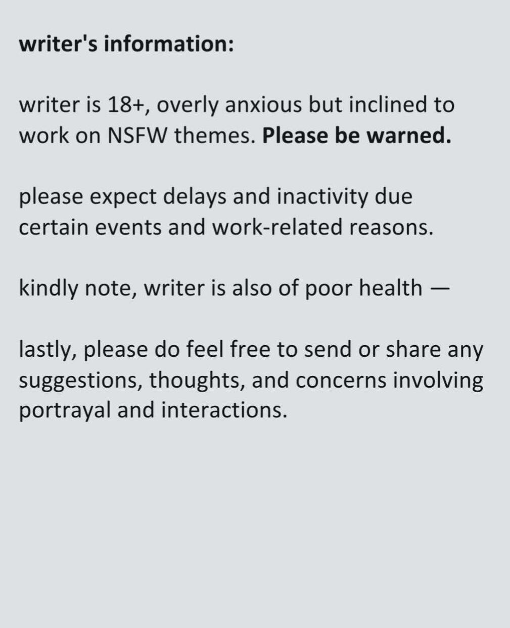 writer's information